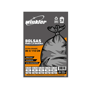 Bolsa Basura Negra 80x110x0.4 120L Extra Resistente Bolsa 10UN-