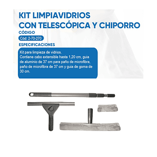 Kit Limpiavidrios con Telescopica y Chiporro - Winkler