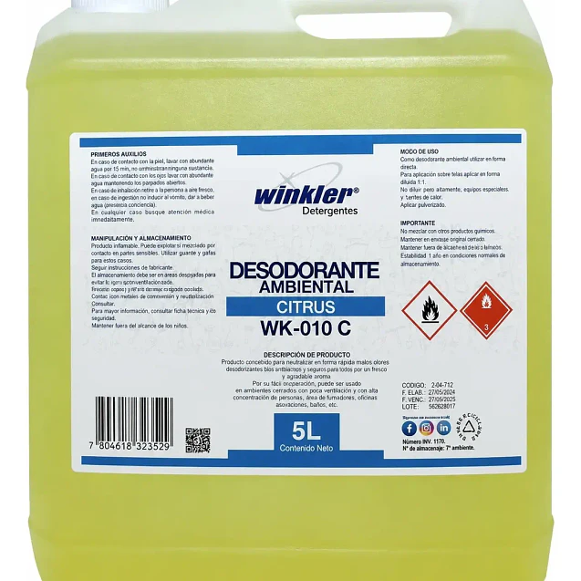 Desodorante Ambiental Citrus WK-010 C - 5 Litros 1