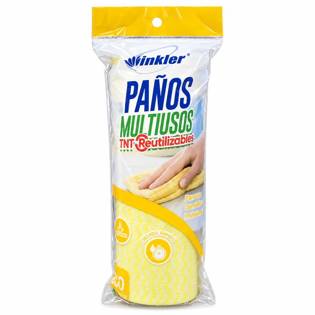 Paño TNT Multiuso Amarillo 20x30cm Rollo de 50 Paños 1