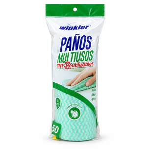 Paño TNT Multiuso Verde 20x30cm Rollo de 50 Paños