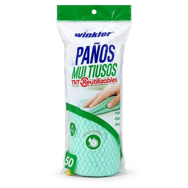 Paño TNT Multiuso Verde 20x30cm Rollo de 50 Paños 1