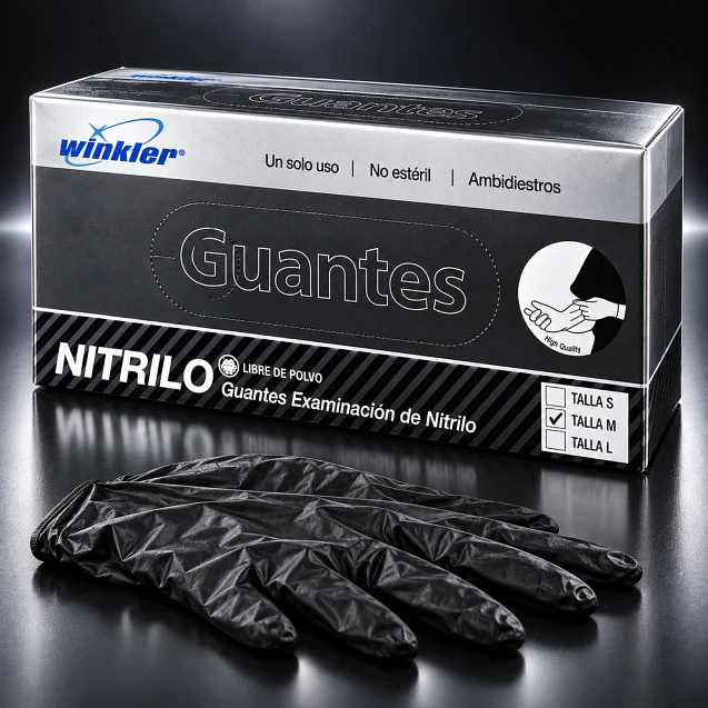 Guantes de Nitrilo Negro 3,5 g Talla S - Winkler  3