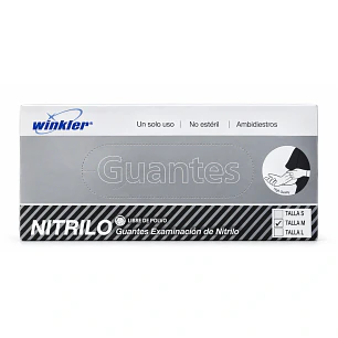 Guantes de Nitrilo Negro 3,5 g Talla M - Winkler