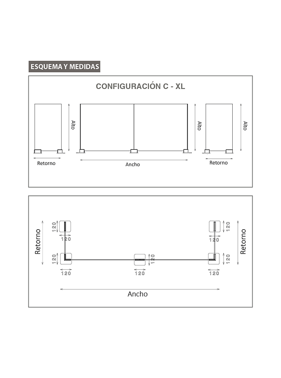 Separador de Espacio Modelo U-XL - Top Gap