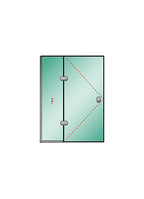 Puerta Ducha Cristal Templado + Fijo c/canal Empavonado 8mm  