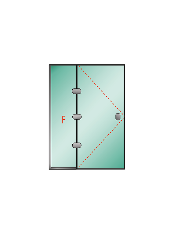 Puerta Ducha Cristal Templado + Fijo c/canal Incoloro 10mm 