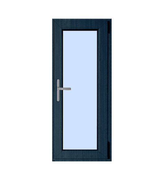 Puerta abatible interior PVC antracita + termopanel 