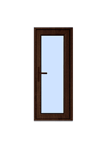 Puerta abatible exterior PVC nogal + termopanel