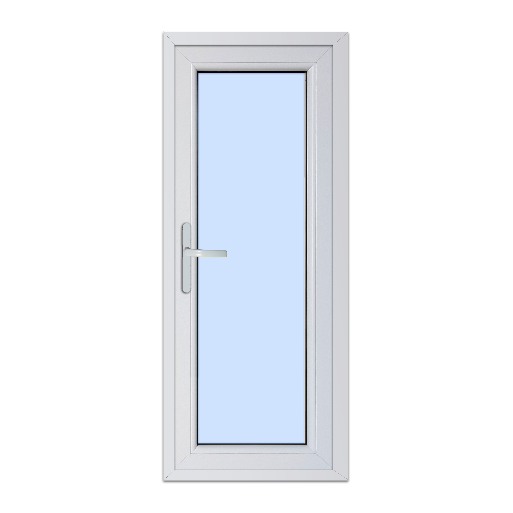 Puerta abatible exterior PVC blanco + termopanel