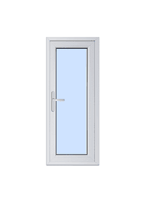 Puerta abatible exterior PVC blanco + termopanel 