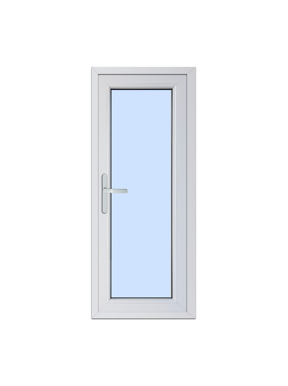 Puerta abatible exterior PVC blanco + termopanel 