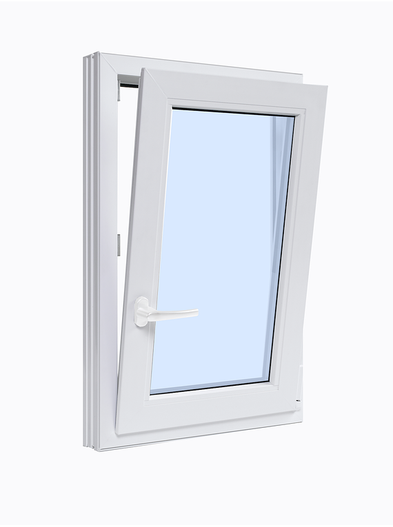 Ventana Oscilobatiente PVC Blanco + Termopanel-(60x60cms)