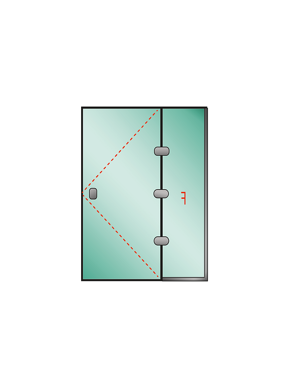 Puerta Ducha Cristal Templado + Fijo c/canal Empavonado 10mm (Fijación lado derecho)