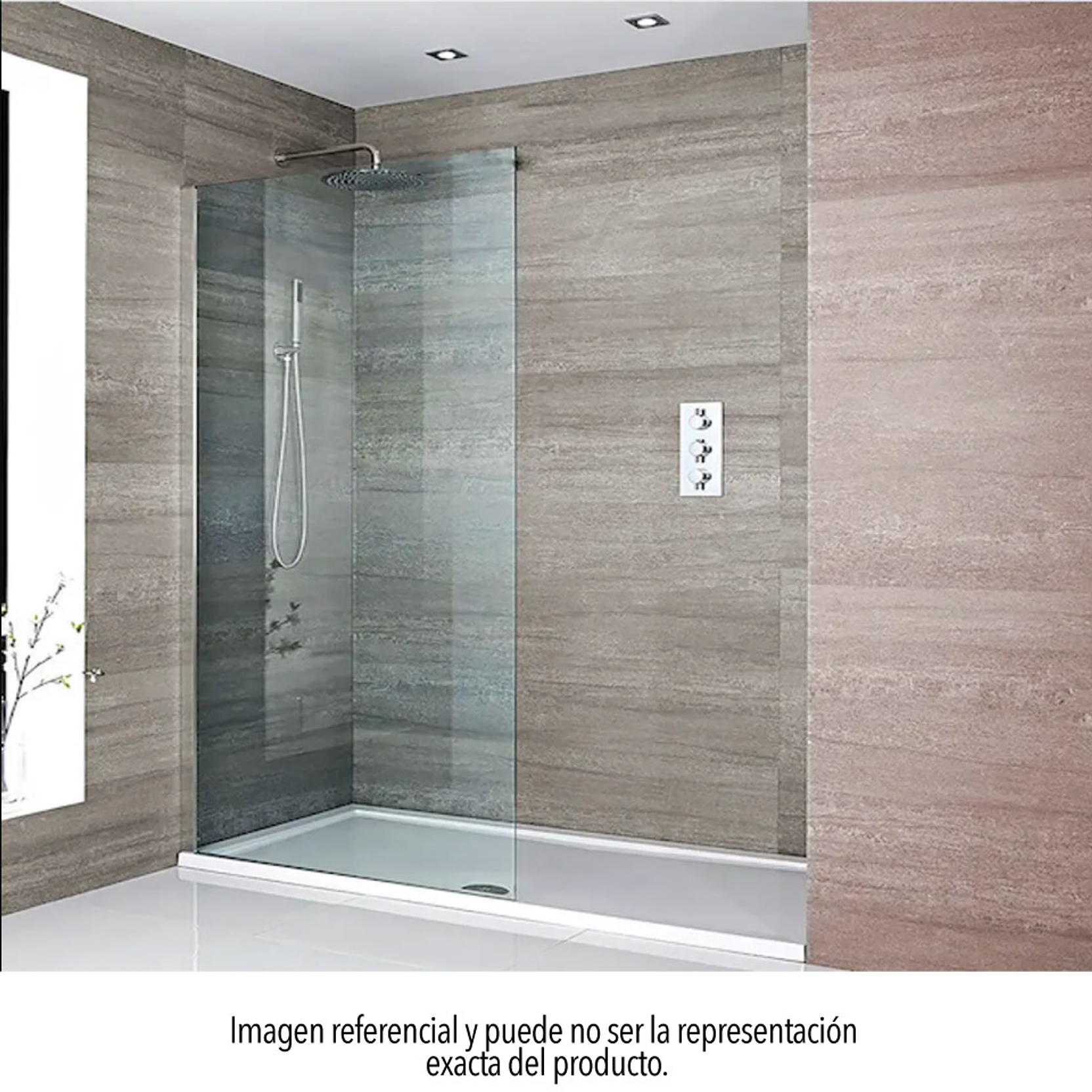 Shower Door Fijo Canal Aluminio / 8mm  (Alto: 900, Ancho: 1100) 2