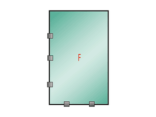Shower Door Fijo Tomas / Transparente 10mm (Alto: 1900, Ancho: 1000)