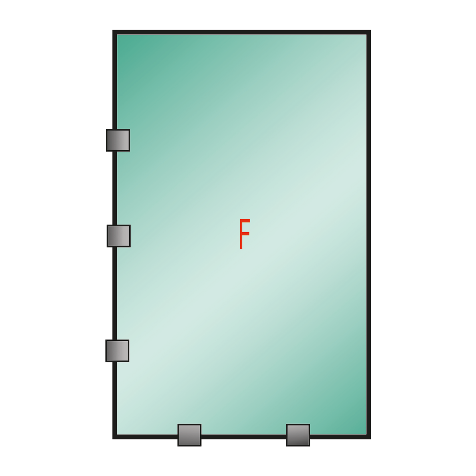 Shower Door Fijo Tomas / Transparente 10mm (Alto: 1900, Ancho: 1000) 1