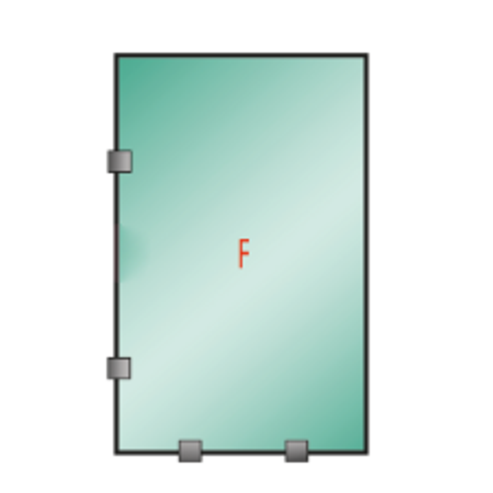 Shower Door Fijo Tomas / Empavonado 8mm (Fijacion lado izquierdo) (Alto: 1000, Ancho: 600) 1