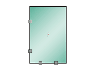 Shower Door Fijo Tomas / Transparente 8mm (Alto: 920, Ancho: 500)