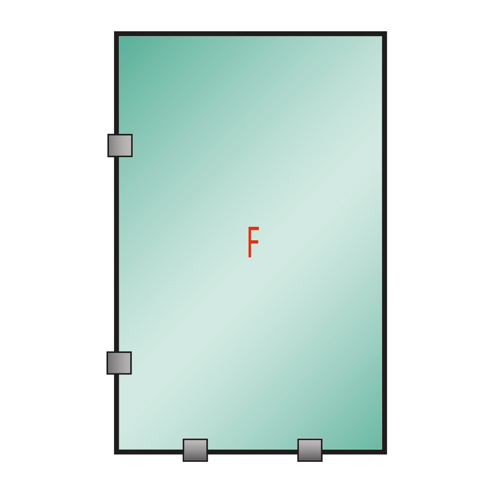 Shower Door Fijo Tomas / Transparente 8mm (Alto: 920, Ancho: 500) 1