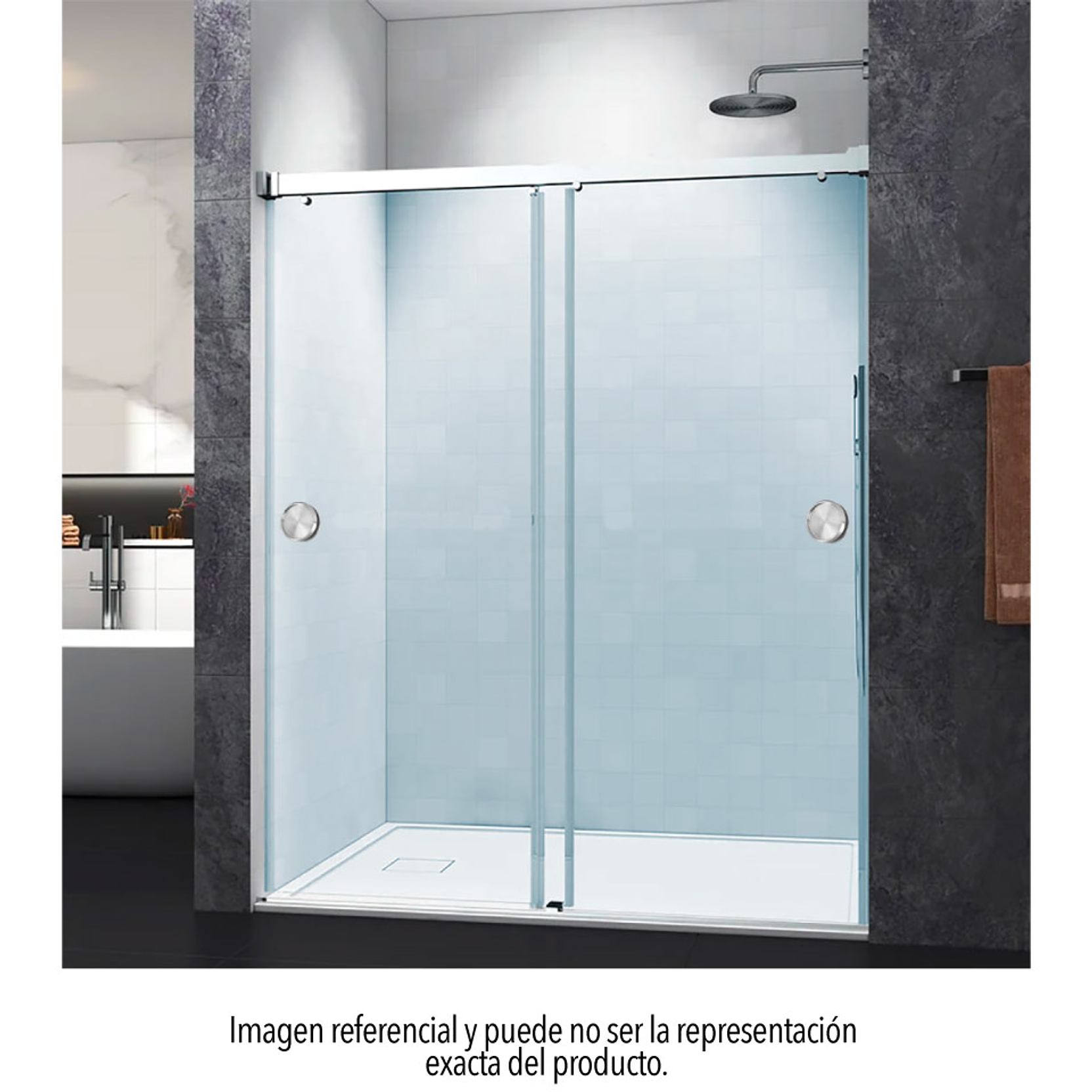 Shower Door Corredera Transparente 8mm (2 hojas moviles) (Alto: 1820, Ancho: 1260) 2