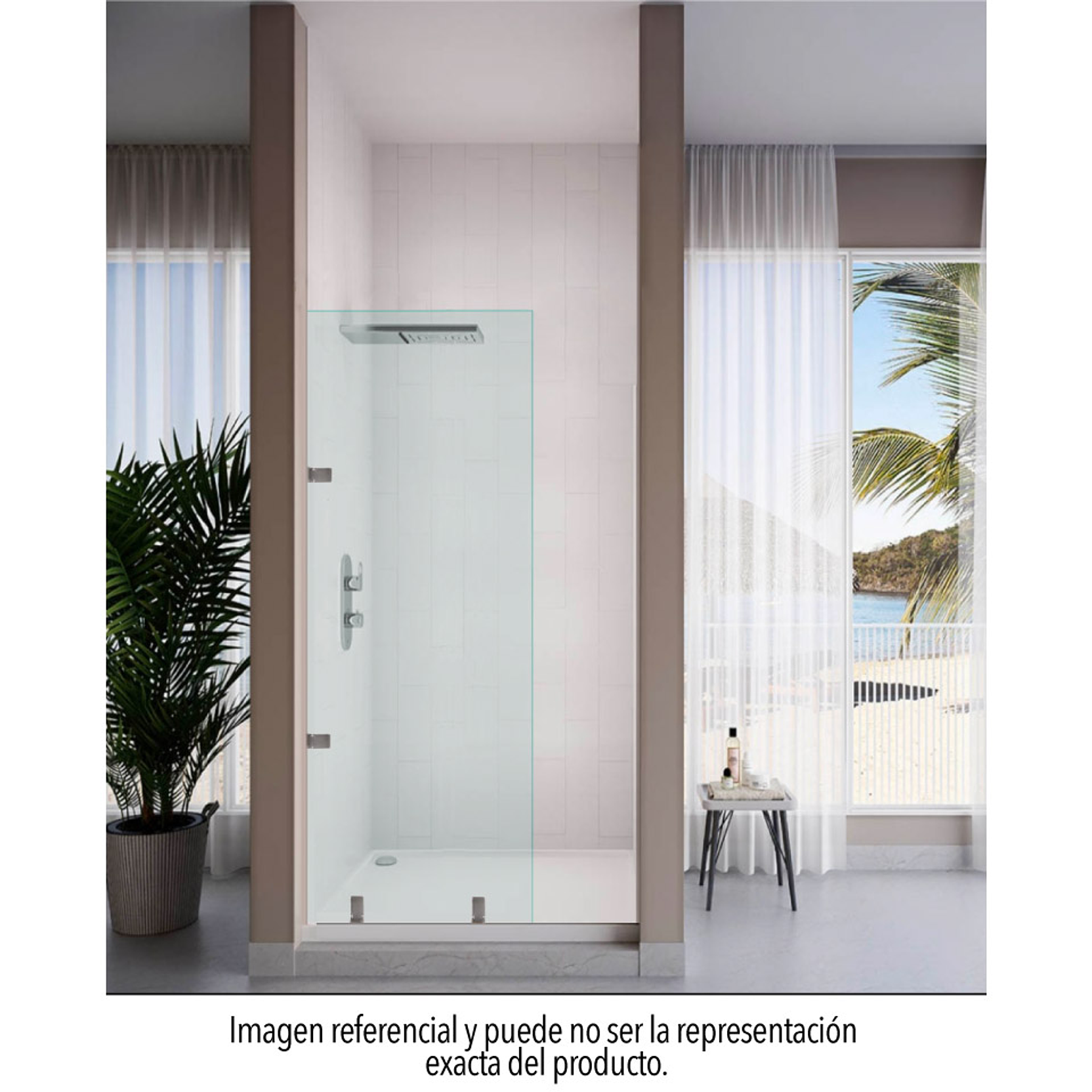 Shower Door Fijo Tomas / Transparente 8mm (Alto: 800, Ancho: 800) 2