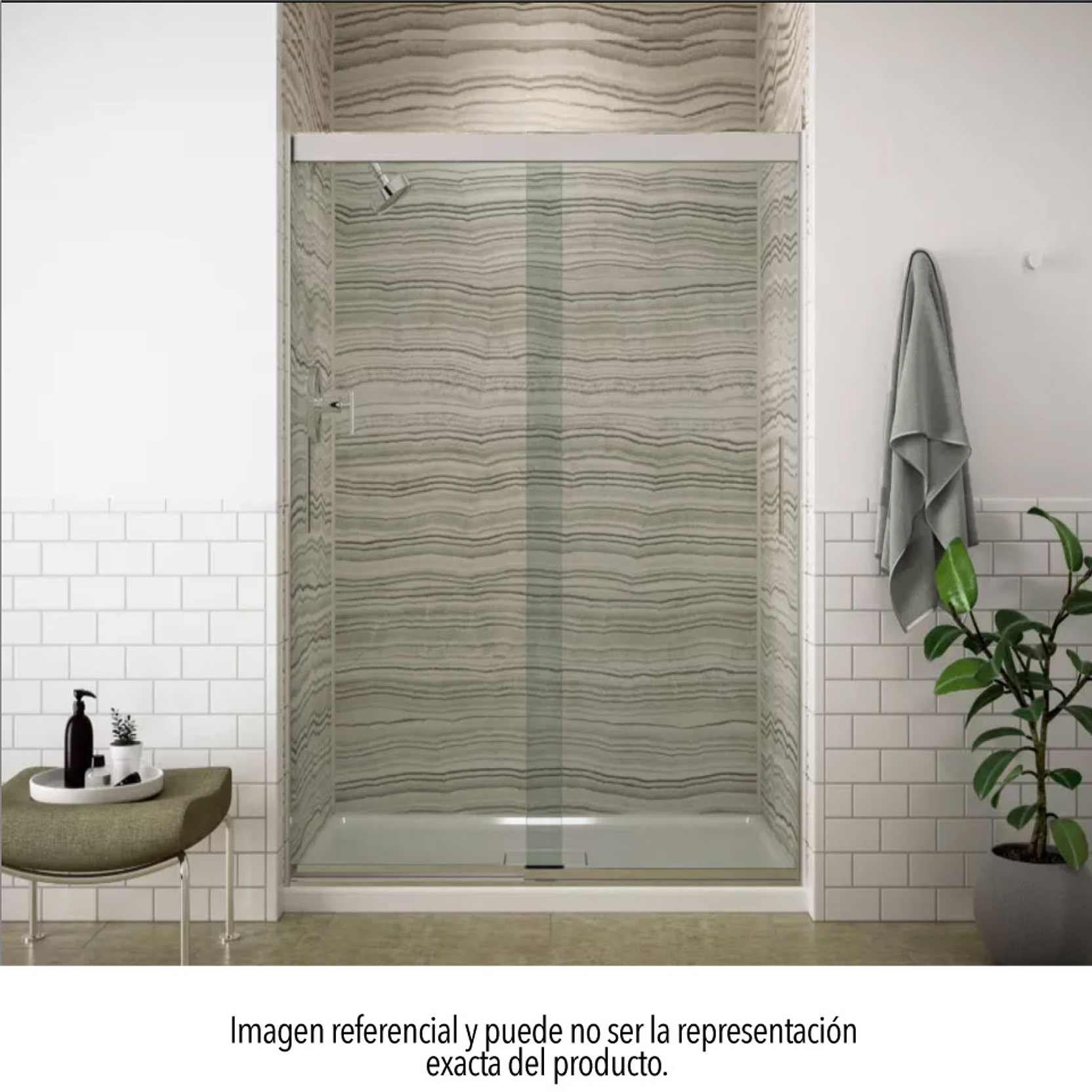 Shower Door Corredera Transparente 8mm (fijo hoja movil) (Alto: 800, Ancho: 2000) 2