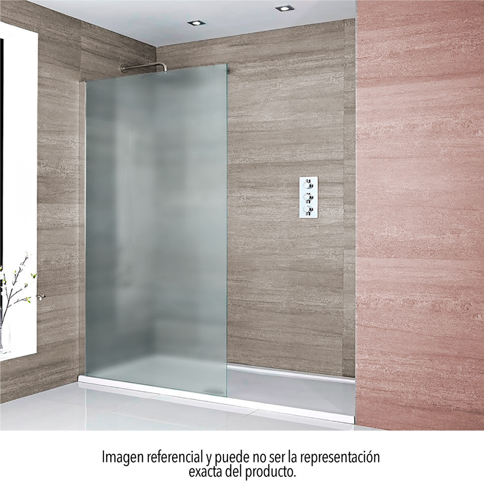 Shower Door Fijo Canal Aluminio / Empavonado 10mm  (Alto: 1800, Ancho: 1200) 2