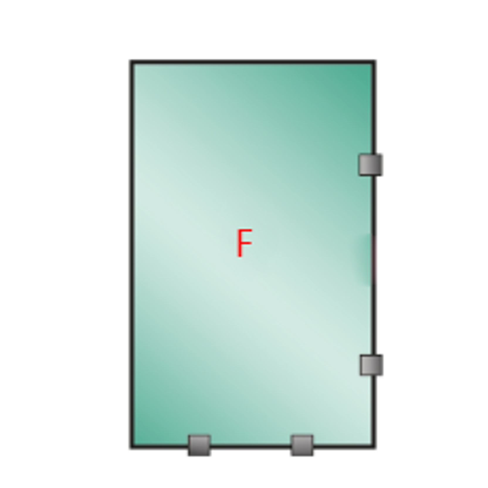 Shower Door Fijo Tomas / Empavonado 8mm (Fijacion lado derecho) (Alto: 800, Ancho: 600) 1