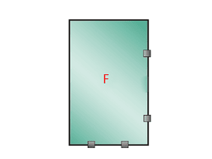 Shower Door Fijo Tomas / Empavonado 8mm (Fijacion lado derecho) (Alto: 1900, Ancho: 1100)