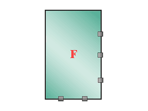Shower Door Fijo Tomas / Empavonado 10mm (Fijacion lado derecho) (Alto: 1800, Ancho: 600)