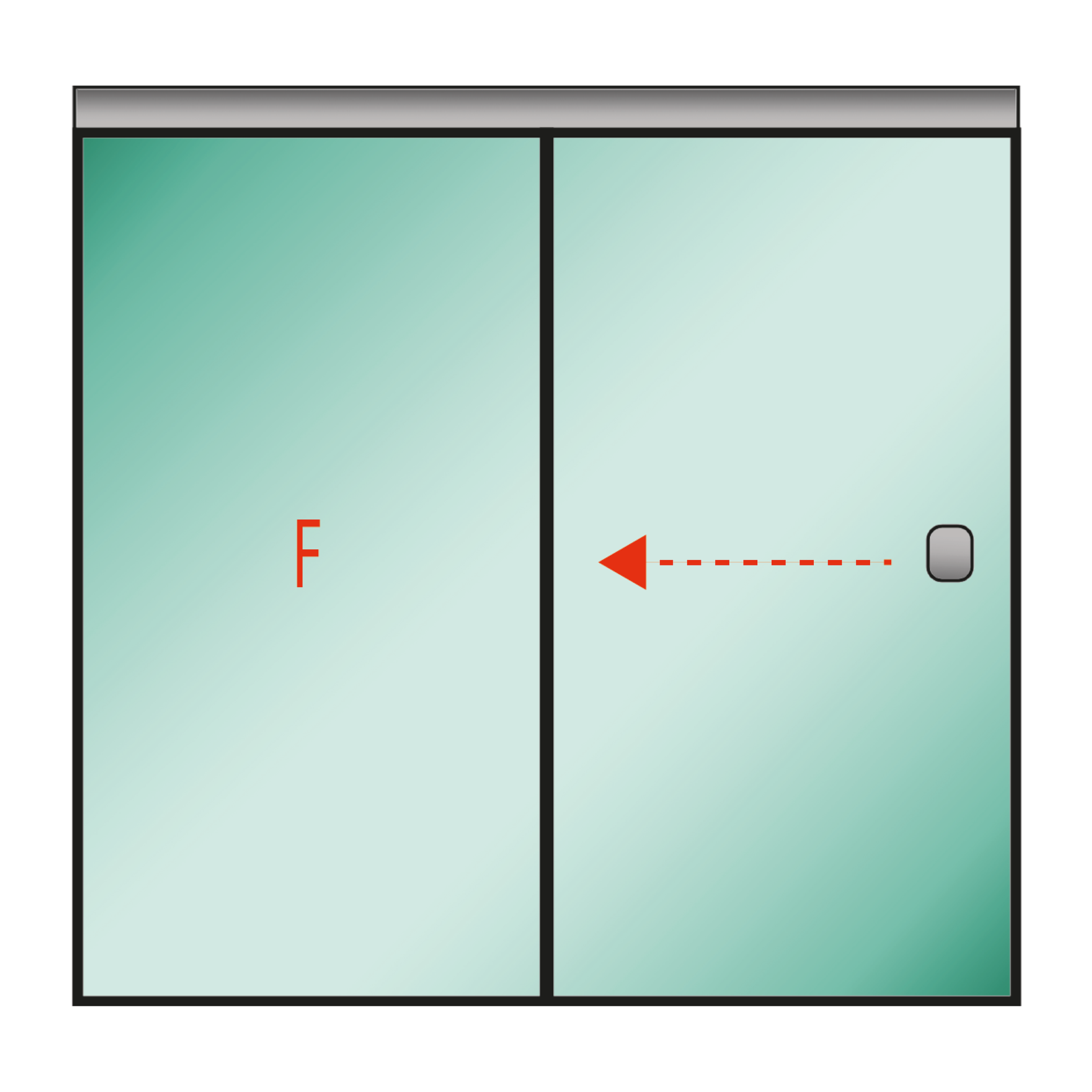 Shower Door Corredera Transparente 8mm (fijo hoja movil) (Alto: 1500, Ancho: 1400) 1