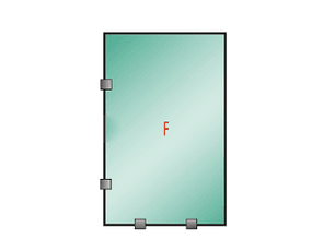 Shower Door Fijo Tomas / Empavonado 8mm (Fijacion lado izquierdo) (Alto: 1500, Ancho: 1000)