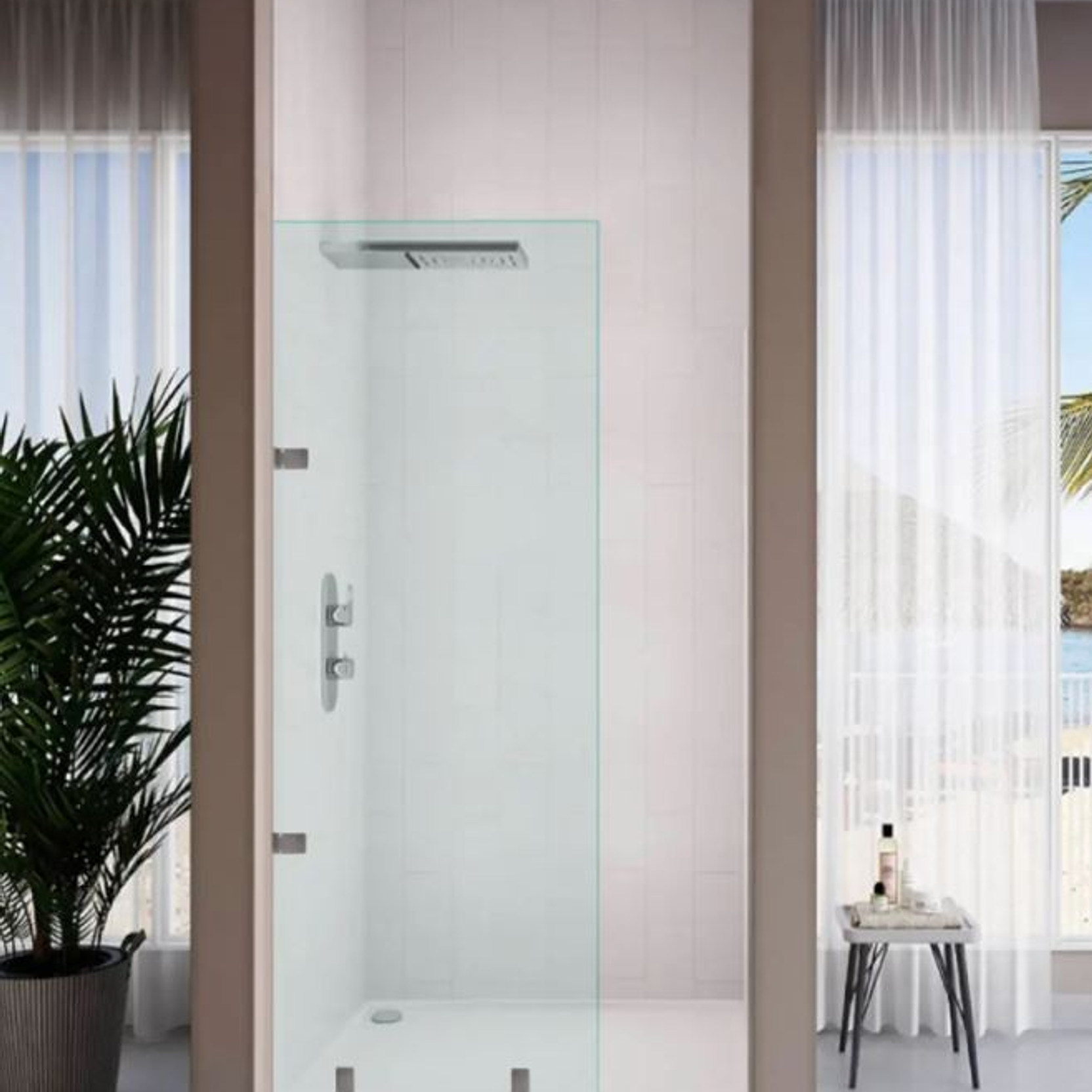 Tu Shower Door Fijo con Tomas Simples a Medida 3