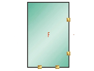 Tu Shower Door Fijo con Tomas Simples a Medida 8 mm - Ancho: 500 x Alto: 500 - Color Herraje: Dorado - Lado Fijacion: Derecha - 