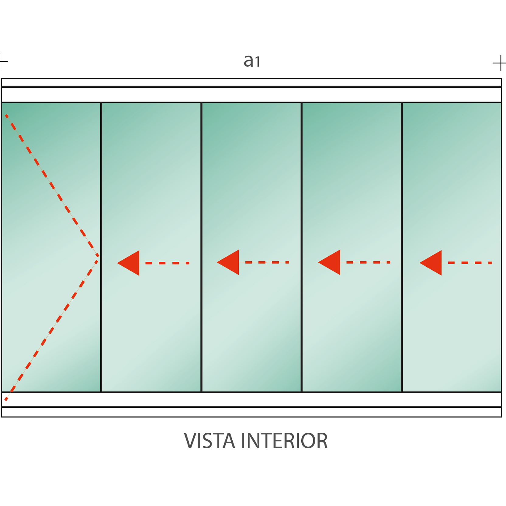 Cortina Plegable de Cristal - Modelo Recto  2