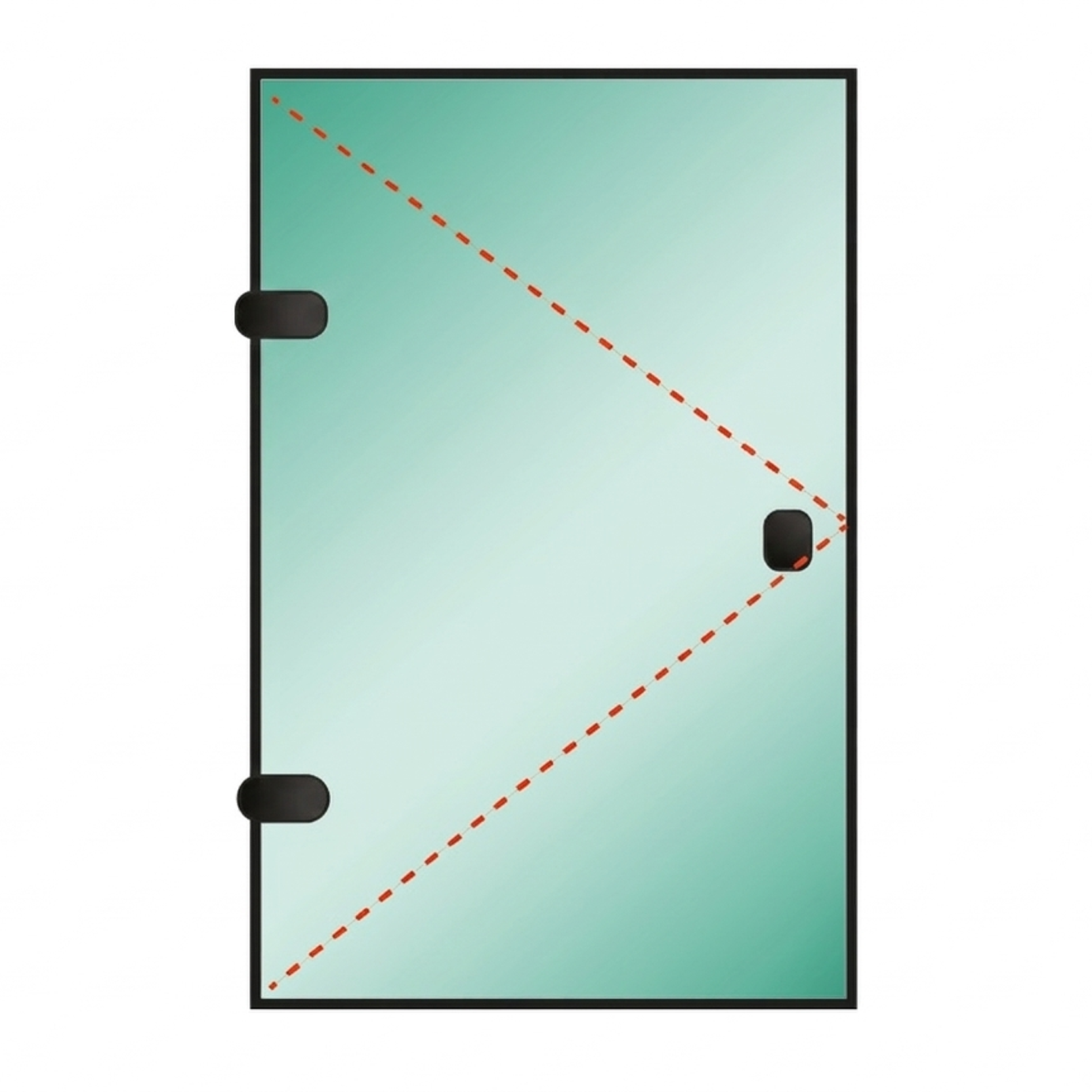 Tu Shower Door Puerta a Medida 8 mm - Ancho: 600 x Alto: 2000 - Color Herraje: Negro - Lado Fijacion: Izquierda - Bisgras: Muro-Vidrio