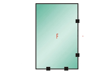 Tu Shower Door Fijo con Tomas Simples a Medida 8 mm - Ancho: 1000 x Alto: 1000 - Color Herraje: Negro - Lado Fijacion: Derecha - 