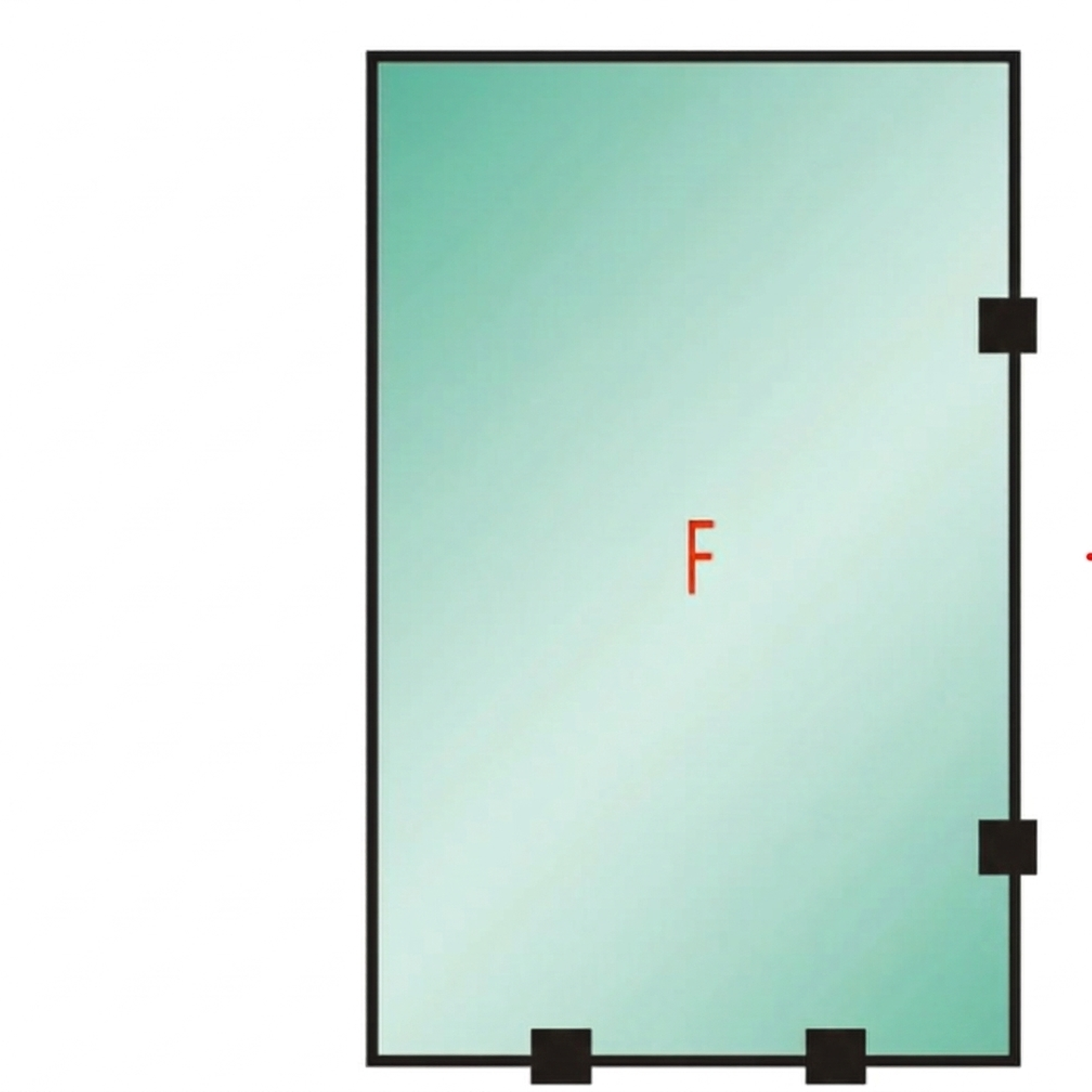 Tu Shower Door Fijo con Tomas Simples a Medida 8 mm - Ancho: 1000 x Alto: 1000 - Color Herraje: Negro - Lado Fijacion: Derecha - 