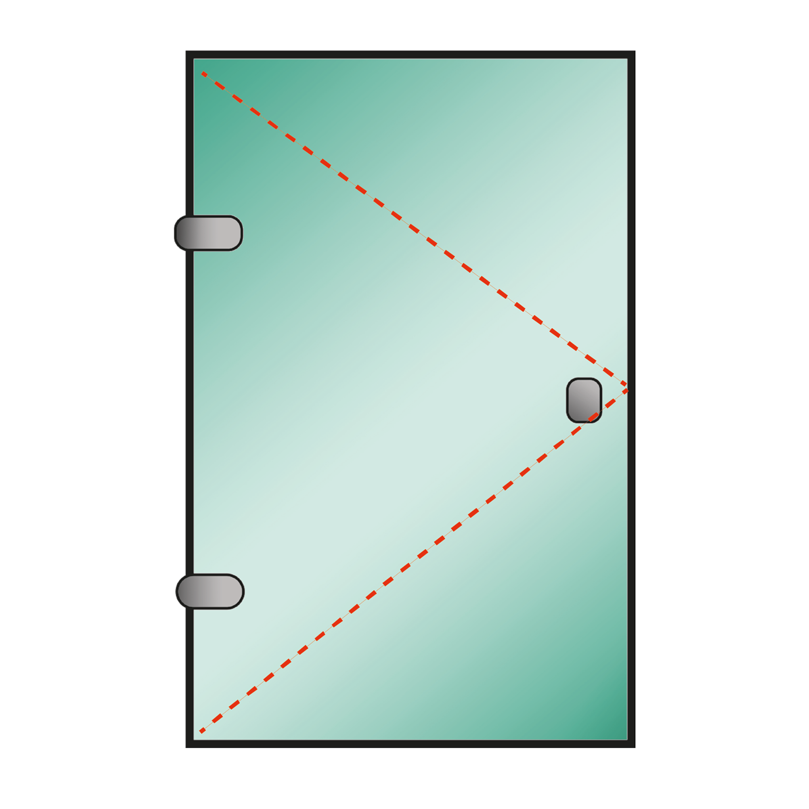 Tu Shower Door Puerta a Medida 8 mm - Ancho: 750 x Alto: 1800 - Color Herraje: Aluminio - Lado Fijacion: Izquierda - Bisgras: Muro-Vidrio