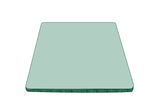 Tu Cubierta Templada a Medida - Ancho: 900.0 x Alto: 1400.0 - Espesor: 10.0mm - Esquina: Radio 1 cm - Peso: 25.0 kg