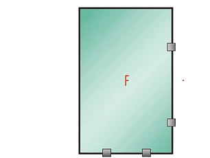 Tu Shower Door Fijo con Tomas Simples a Medida 8 mm - Ancho: 650 x Alto: 1900 - Color Herraje: Aluminio - Lado Fijacion: Derecha - 