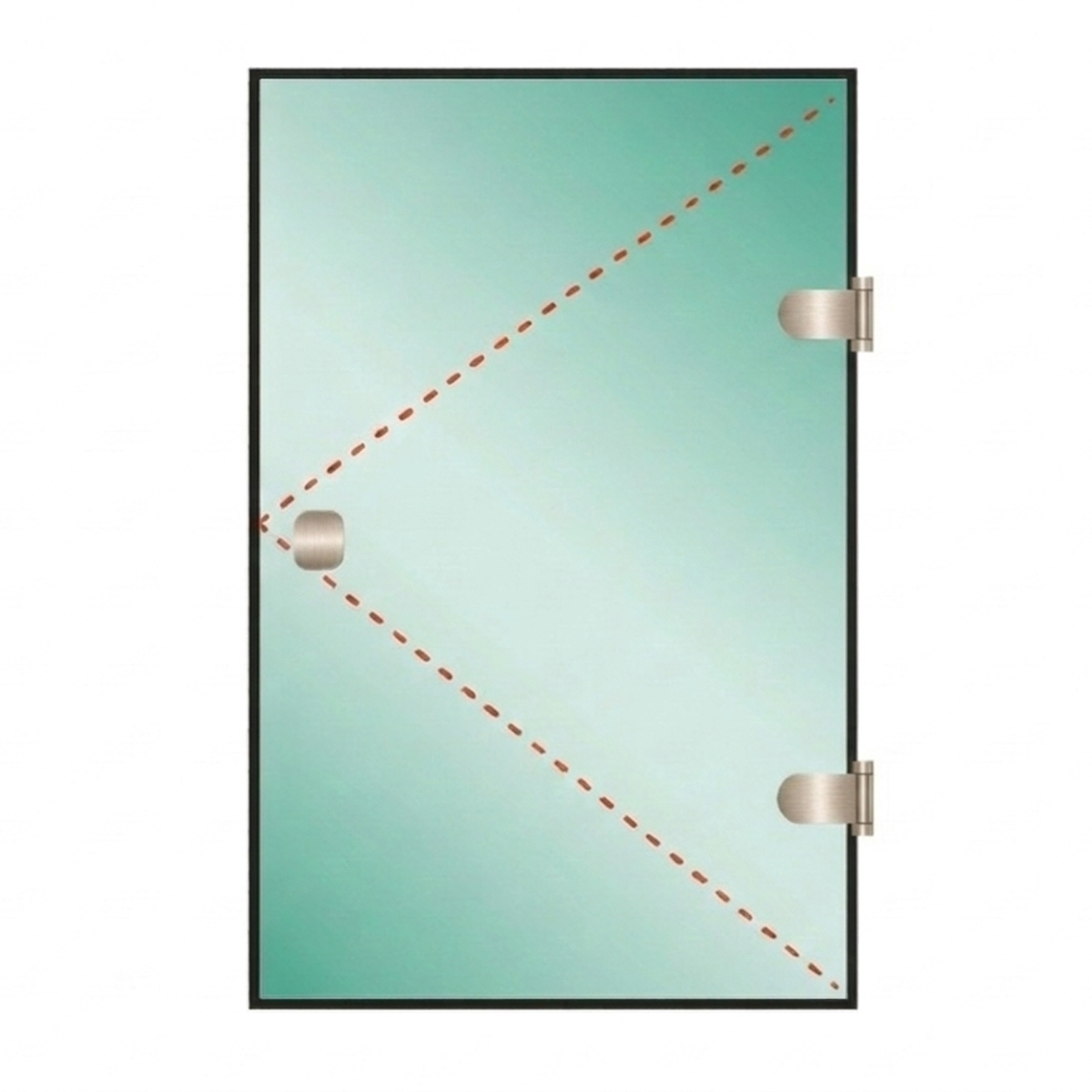 Tu Shower Door Puerta a Medida 8 mm - Ancho: 600 x Alto: 1800 - Color Herraje: Aluminio - Lado Fijacion: Derecha - Bisgras: Muro-Vidrio