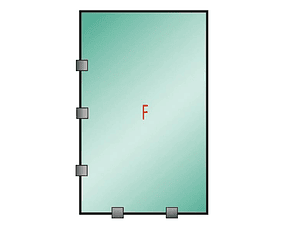 Tu Shower Door Fijo con Tomas Simples a Medida 10 mm - Ancho: 1200 x Alto: 2000 - Color Herraje: Aluminio - Lado Fijacion: Izquierda - 