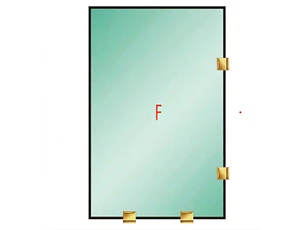 Tu Shower Door Fijo con Tomas Simples a Medida 8 mm - Ancho: 1000 x Alto: 1800 - Color Herraje: Dorado - Lado Fijacion: Derecha - 