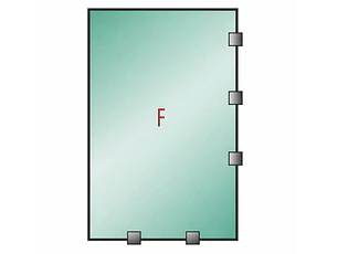 Tu Shower Door Fijo con Tomas Simples a Medida 10 mm - Ancho: 1000 x Alto: 2100 - Color Herraje: Aluminio - Lado Fijacion: Derecha - 