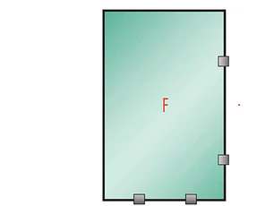 Tu Shower Door Fijo con Tomas Simples a Medida 8 mm - Ancho: 1000 x Alto: 1950 - Color Herraje: Aluminio - Lado Fijacion: Derecha - 