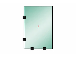 Tu Shower Door Fijo con Tomas Simples a Medida 8 mm - Ancho: 800 x Alto: 1800 - Color Herraje: Negro - Lado Fijacion: Izquierda - 