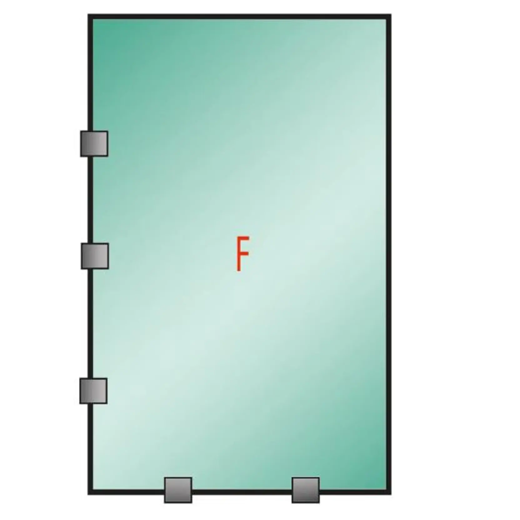 Tu Shower Door Fijo con Tomas Simples a Medida 10 mm - Ancho: 1100 x Alto: 1800 - Color Herraje: Aluminio - Lado Fijacion: Izquierda - 