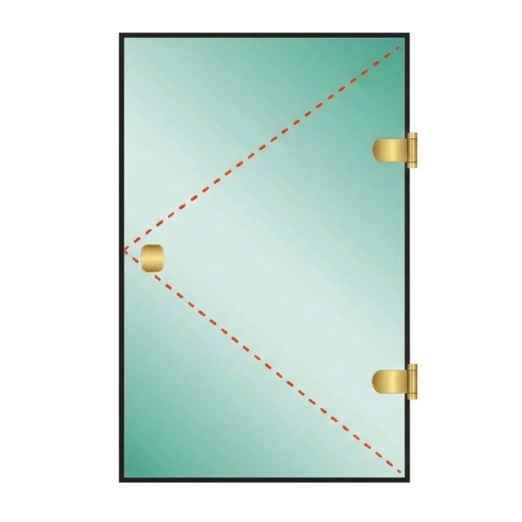 Tu Shower Door Puerta a Medida 8 mm - Ancho: 700 x Alto: 1800 - Color Herraje: Dorado - Lado Fijacion: Derecha - Bisgras: Muro-Vidrio